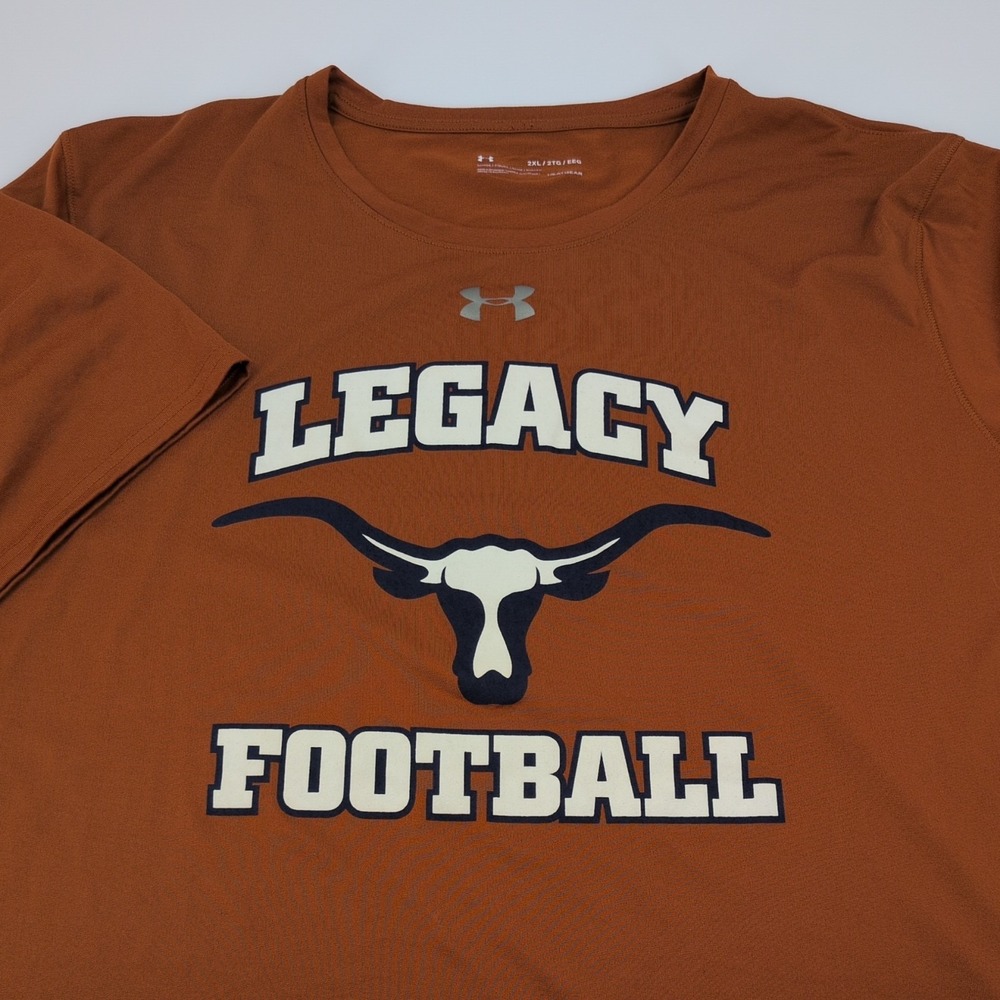 Under Armour Legacy Football Shirt Men 2XL Burnt Orange Texas Longhorns Heatgear